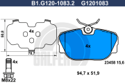 B1.G120-1083.2 Sada brzdových destiček, kotoučová brzda GALFER
