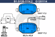 B1.G120-1114.2 GALFER sada brzdových platničiek kotúčovej brzdy B1.G120-1114.2 GALFER