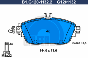 B1.G120-1132.2 GALFER sada brzdových platničiek kotúčovej brzdy B1.G120-1132.2 GALFER