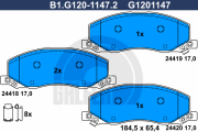 B1.G120-1147.2 Sada brzdových destiček, kotoučová brzda GALFER