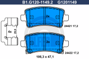B1.G120-1149.2 GALFER sada brzdových platničiek kotúčovej brzdy B1.G120-1149.2 GALFER