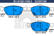 B1.G120-1150.2 Sada brzdových destiček, kotoučová brzda GALFER