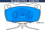 B1.G120-1175.2 Sada brzdových destiček, kotoučová brzda GALFER