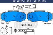 B1.G120-1185.2 GALFER sada brzdových platničiek kotúčovej brzdy B1.G120-1185.2 GALFER