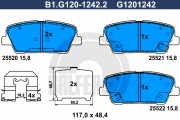 B1.G120-1242.2 Sada brzdových destiček, kotoučová brzda GALFER