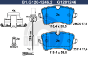 B1.G120-1246.2 GALFER sada brzdových platničiek kotúčovej brzdy B1.G120-1246.2 GALFER