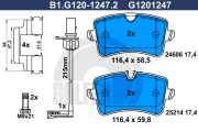 B1.G120-1247.2 GALFER sada brzdových platničiek kotúčovej brzdy B1.G120-1247.2 GALFER
