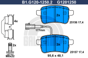 B1.G120-1250.2 GALFER sada brzdových platničiek kotúčovej brzdy B1.G120-1250.2 GALFER