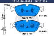 B1.G120-1255.2 GALFER sada brzdových platničiek kotúčovej brzdy B1.G120-1255.2 GALFER