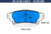 B1.G120-1259.2 GALFER sada brzdových platničiek kotúčovej brzdy B1.G120-1259.2 GALFER