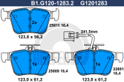 B1.G120-1283.2 Sada brzdových destiček, kotoučová brzda GALFER