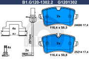 B1.G120-1302.2 GALFER sada brzdových platničiek kotúčovej brzdy B1.G120-1302.2 GALFER