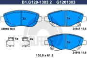 B1.G120-1303.2 Sada brzdových destiček, kotoučová brzda GALFER