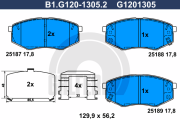 B1.G120-1305.2 GALFER sada brzdových platničiek kotúčovej brzdy B1.G120-1305.2 GALFER