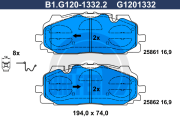 B1.G120-1332.2 Sada brzdových destiček, kotoučová brzda GALFER