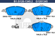 B1.G120-1345.2 GALFER sada brzdových platničiek kotúčovej brzdy B1.G120-1345.2 GALFER