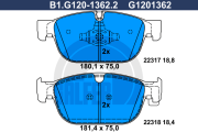 B1.G120-1362.2 GALFER sada brzdových platničiek kotúčovej brzdy B1.G120-1362.2 GALFER