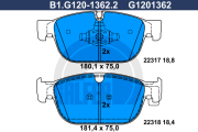 B1.G120-1362.2 Sada brzdových destiček, kotoučová brzda GALFER