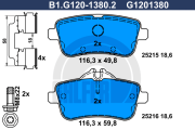 B1.G120-1380.2 Sada brzdových destiček, kotoučová brzda GALFER