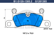 B1.G120-1385.2 Sada brzdových destiček, kotoučová brzda GALFER