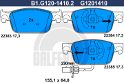 B1.G120-1410.2 GALFER sada brzdových platničiek kotúčovej brzdy B1.G120-1410.2 GALFER