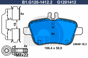 B1.G120-1412.2 Sada brzdových destiček, kotoučová brzda GALFER