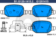 B1.G120-1415.2 GALFER sada brzdových platničiek kotúčovej brzdy B1.G120-1415.2 GALFER