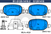 B1.G120-1418.2 Sada brzdových destiček, kotoučová brzda GALFER