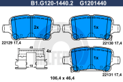 B1.G120-1440.2 GALFER sada brzdových platničiek kotúčovej brzdy B1.G120-1440.2 GALFER