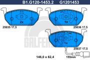 B1.G120-1453.2 GALFER sada brzdových platničiek kotúčovej brzdy B1.G120-1453.2 GALFER