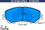 B1.G120-1479.2 GALFER sada brzdových platničiek kotúčovej brzdy B1.G120-1479.2 GALFER