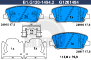 B1.G120-1494.2 GALFER sada brzdových platničiek kotúčovej brzdy B1.G120-1494.2 GALFER