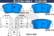 B1.G120-1498.2 GALFER sada brzdových platničiek kotúčovej brzdy B1.G120-1498.2 GALFER