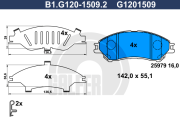 B1.G120-1509.2 Sada brzdových destiček, kotoučová brzda GALFER