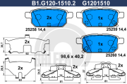 B1.G120-1510.2 GALFER sada brzdových platničiek kotúčovej brzdy B1.G120-1510.2 GALFER