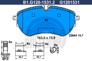 B1.G120-1531.2 Sada brzdových destiček, kotoučová brzda GALFER