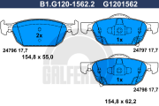 B1.G120-1562.2 GALFER sada brzdových platničiek kotúčovej brzdy B1.G120-1562.2 GALFER
