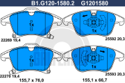 B1.G120-1580.2 GALFER sada brzdových platničiek kotúčovej brzdy B1.G120-1580.2 GALFER