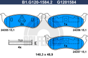 B1.G120-1584.2 Sada brzdových destiček, kotoučová brzda GALFER