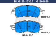 B1.G120-1630.2 GALFER sada brzdových platničiek kotúčovej brzdy B1.G120-1630.2 GALFER