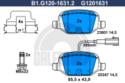 B1.G120-1631.2 GALFER sada brzdových platničiek kotúčovej brzdy B1.G120-1631.2 GALFER