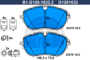 B1.G120-1632.2 GALFER sada brzdových platničiek kotúčovej brzdy B1.G120-1632.2 GALFER