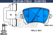 B1.G120-1703.2 GALFER sada brzdových platničiek kotúčovej brzdy B1.G120-1703.2 GALFER