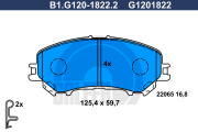 B1.G120-1822.2 Sada brzdových destiček, kotoučová brzda GALFER