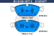 B1.G120-1877.2 GALFER sada brzdových platničiek kotúčovej brzdy B1.G120-1877.2 GALFER