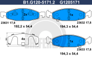 B1.G120-5171.2 Sada brzdových destiček, kotoučová brzda GALFER
