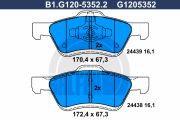 B1.G120-5352.2 Sada brzdových destiček, kotoučová brzda GALFER