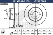 B1.G207-0109.1 GALFER brzdový kotúč B1.G207-0109.1 GALFER