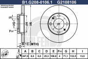 B1.G208-0106.1 GALFER brzdový kotúč B1.G208-0106.1 GALFER