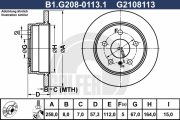 B1.G208-0113.1 Brzdový kotouč GALFER